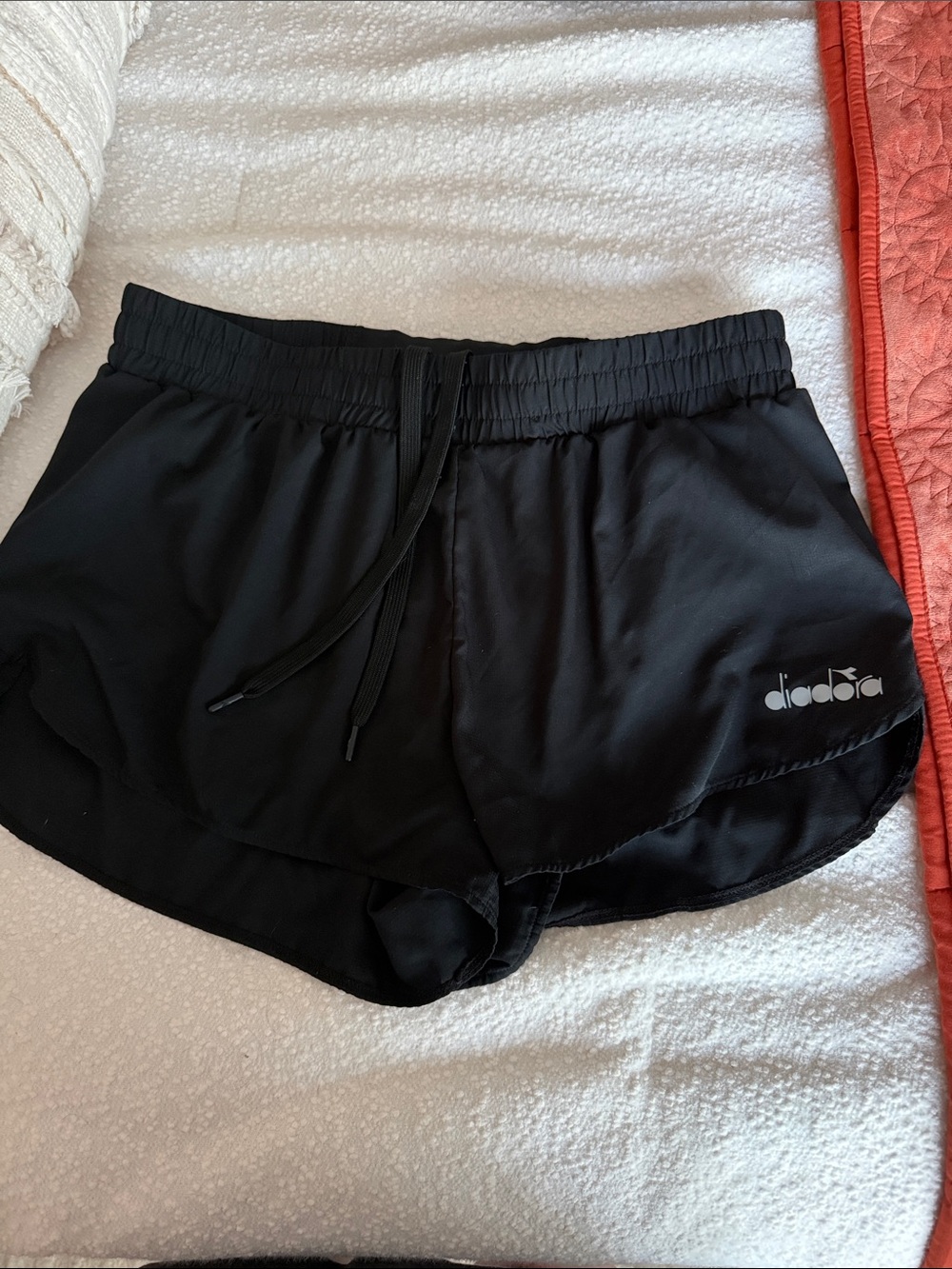 Diadora Black Women's Athletic Shorts with Elastic Drawstring